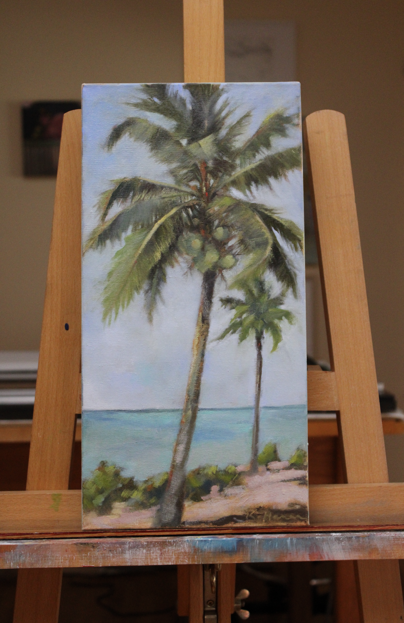 Sea Between The Palms - Painting