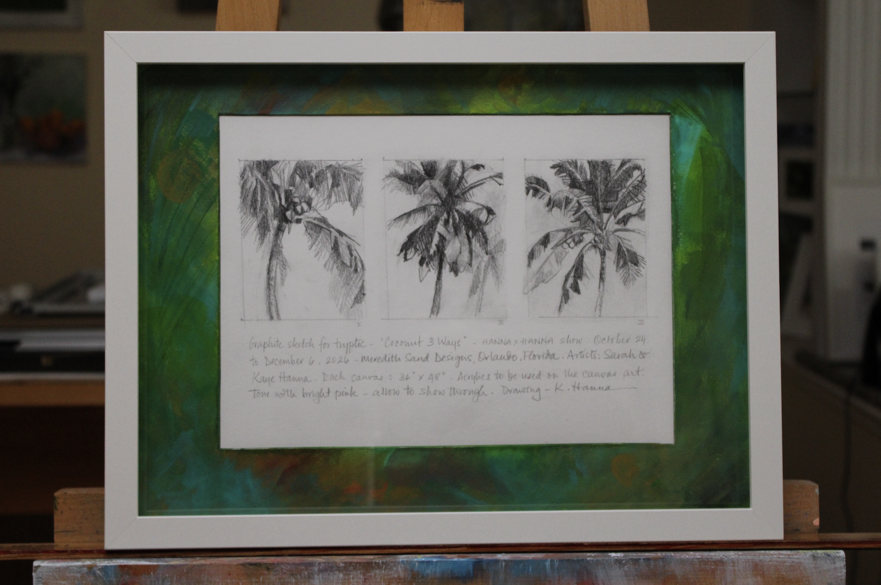 Three Palm Study - Painting