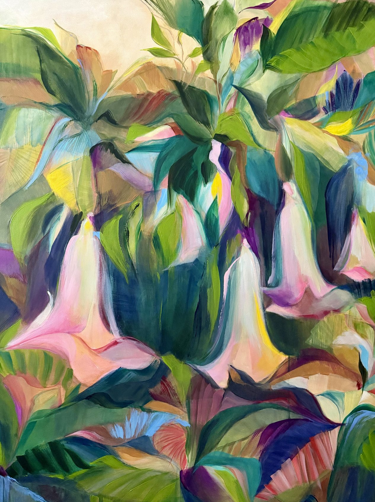 Trumpets in the Garden - Painting
