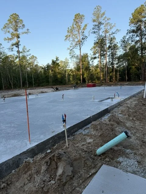 Concrete foundation slab in Saint John's County.