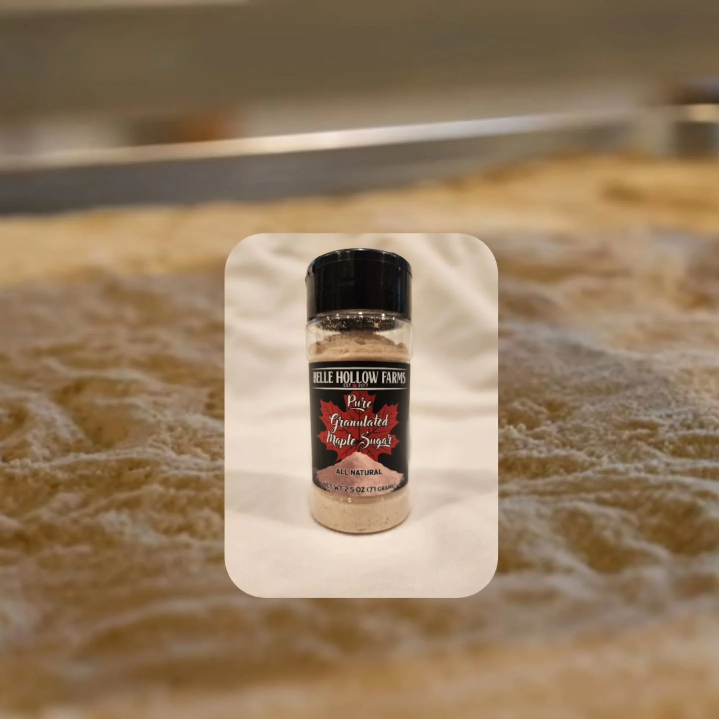 Find our granulated maple sugar now available on our website in 3 sizes. Eatmaplesyrup.com

Discover the sweet magic of our Granulated Maple Sugar, crafted from 100% pure organic maple syrup straight from the heart of Belle Hollow Farms. This natural
