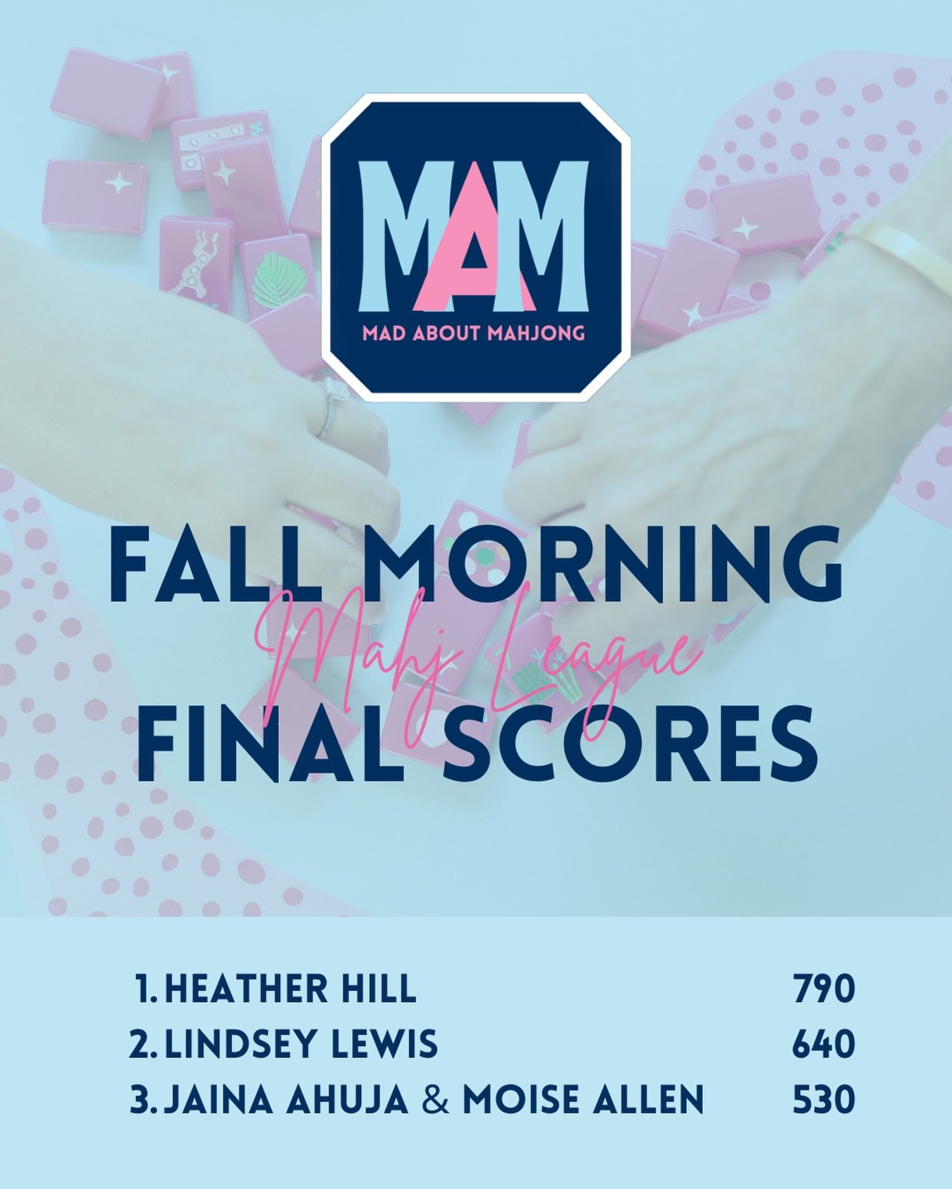 ☀️ Day League Champs! ☀️
Big congrats to our daytime Mahj Madness winners! These ladies racked up the points and kept the mornings bright.
Thanks to everyone who joined us for a fun season! 🀄