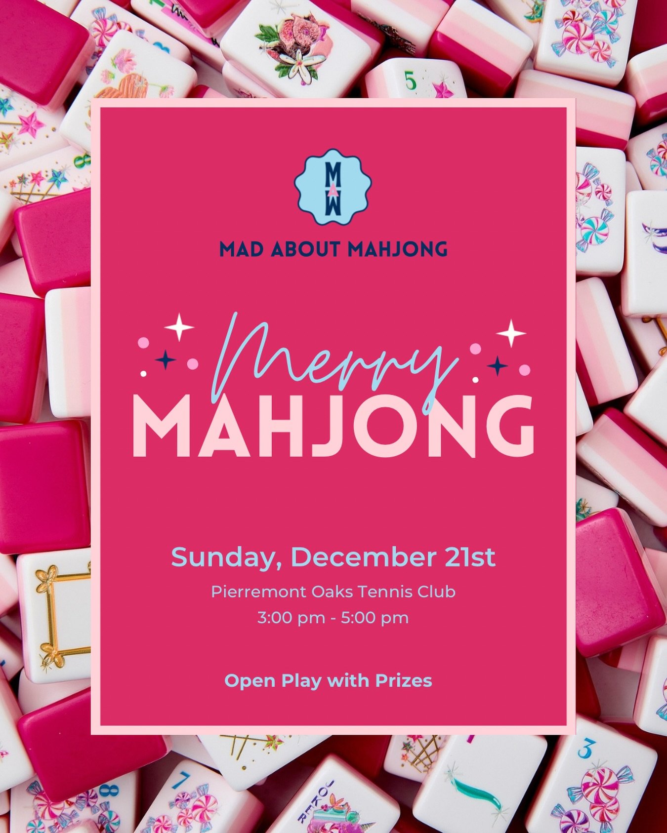 It&rsquo;s the most mahj-ical time of the year! 🎄🀄
Join us for Merry Mahjong &mdash; open play, holiday vibes, and all the tiles your heart can handle. Let&rsquo;s deal, mingle, and be merry! ✨