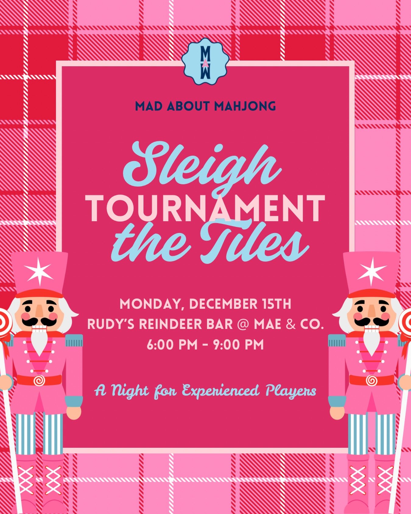 ✨🀄 Step into Rudy&rsquo;s Reindeer Bar for a night of serious holiday Mahj!
Our Christmas tournament is happening Monday, December 15th from 6&ndash;9 PM &mdash; fast play, friendly competition, and festive vibes only.
This event is designed for exp