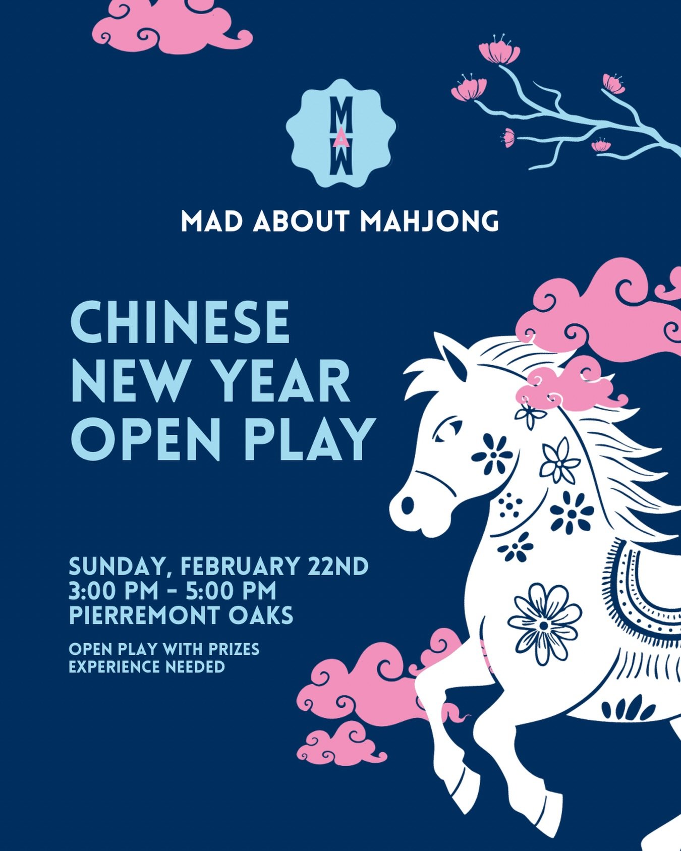 Ring in the Lunar New Year at the Mahjong table. 🧧🀄
Join us for Chinese New Year Open Play @pierremontoakstennisclub Grab your girls and test your luck at the table. Chinese New Year Open Play 🥠where good hands and good fortune meet.