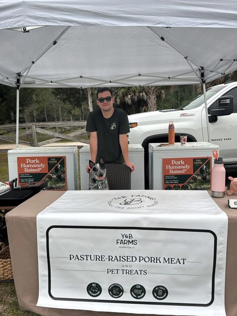 Selling Local Pasture Raised Pork

We are here at the Dunnellon Animal swap and Farmers Market selling our Y&amp;B Farms - Pasture Raised Pork without hormones and antibiotics.

Come support a local farm!🐖💕

If you say you saw this post, we will gi