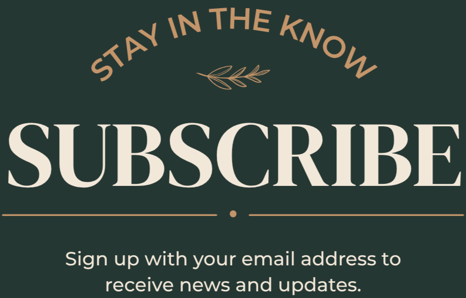 Stay in the know and subscribe icon incentivizing sign up of email for updates