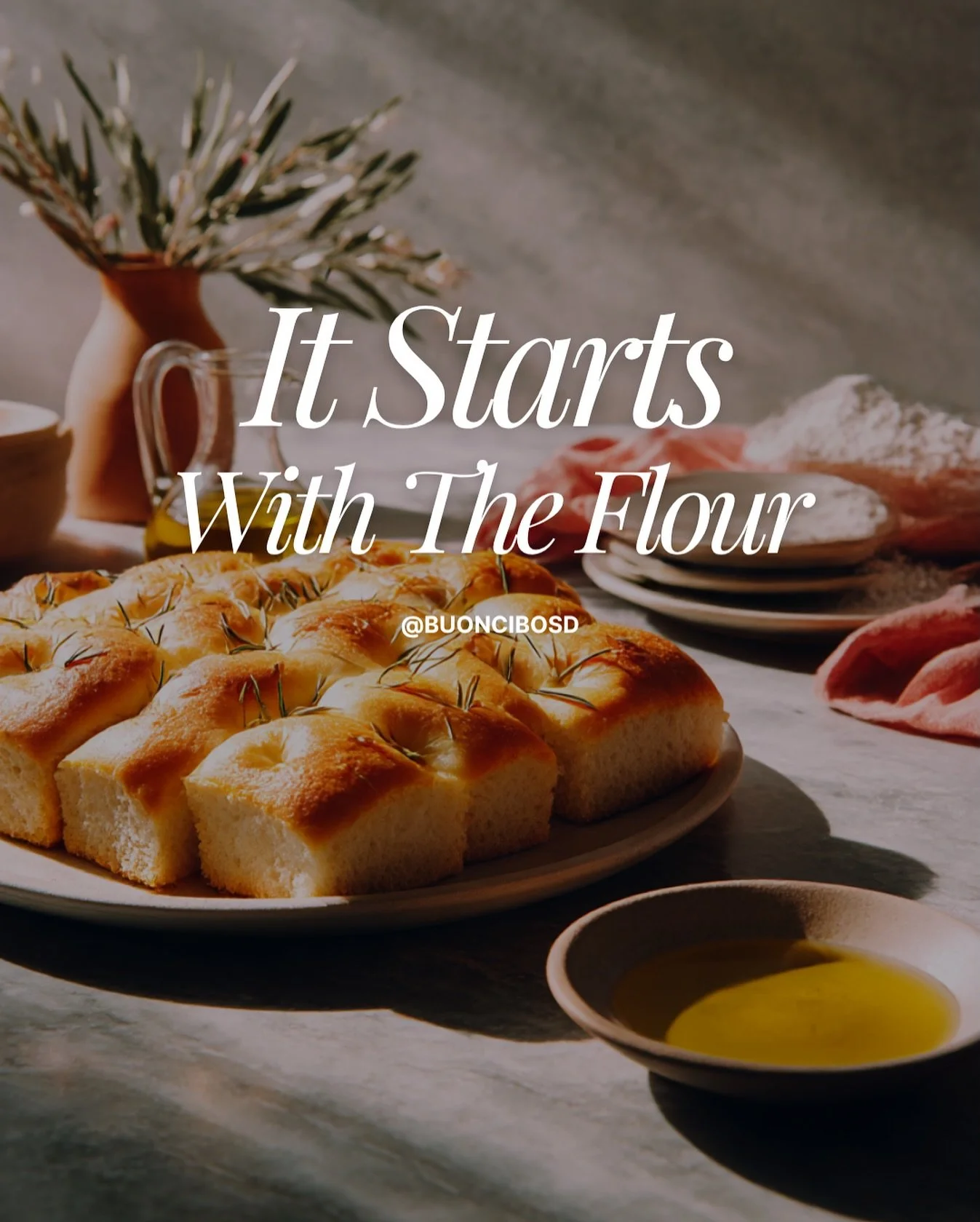It starts with the flour. 🌾
Our imported Italian and specialty flours are the secret to every golden crust and cloud-soft focaccia.
Now, you can bake like the Italians do — with the same ingredients that make our kitchen proud.
#BuonCiboSD #