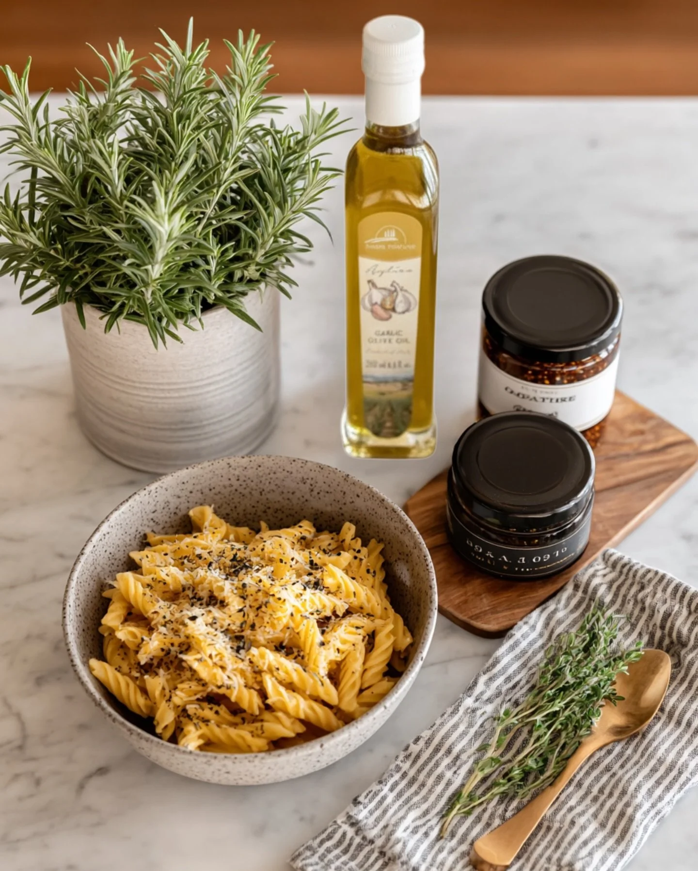 Most people think they need hours in the kitchen to cook like an Italian. But the truth? 
It&rsquo;s the ingredients that do the work. 
Our garlic-infused olive oils, bronze-cut pastas, rosemary, thyme, and Calabrian spices turn a simple dinner into 