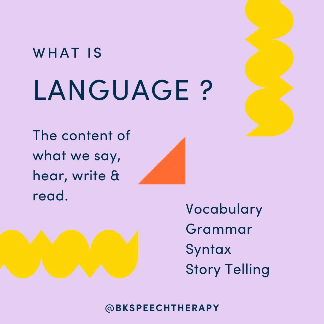 The second part of our two-part namesake: Language. Unlike speech, which involves the physical act of speaking and how words sound, language is much more complicated. It is the content of what we read, write, hear, and speak. We are talking about lan