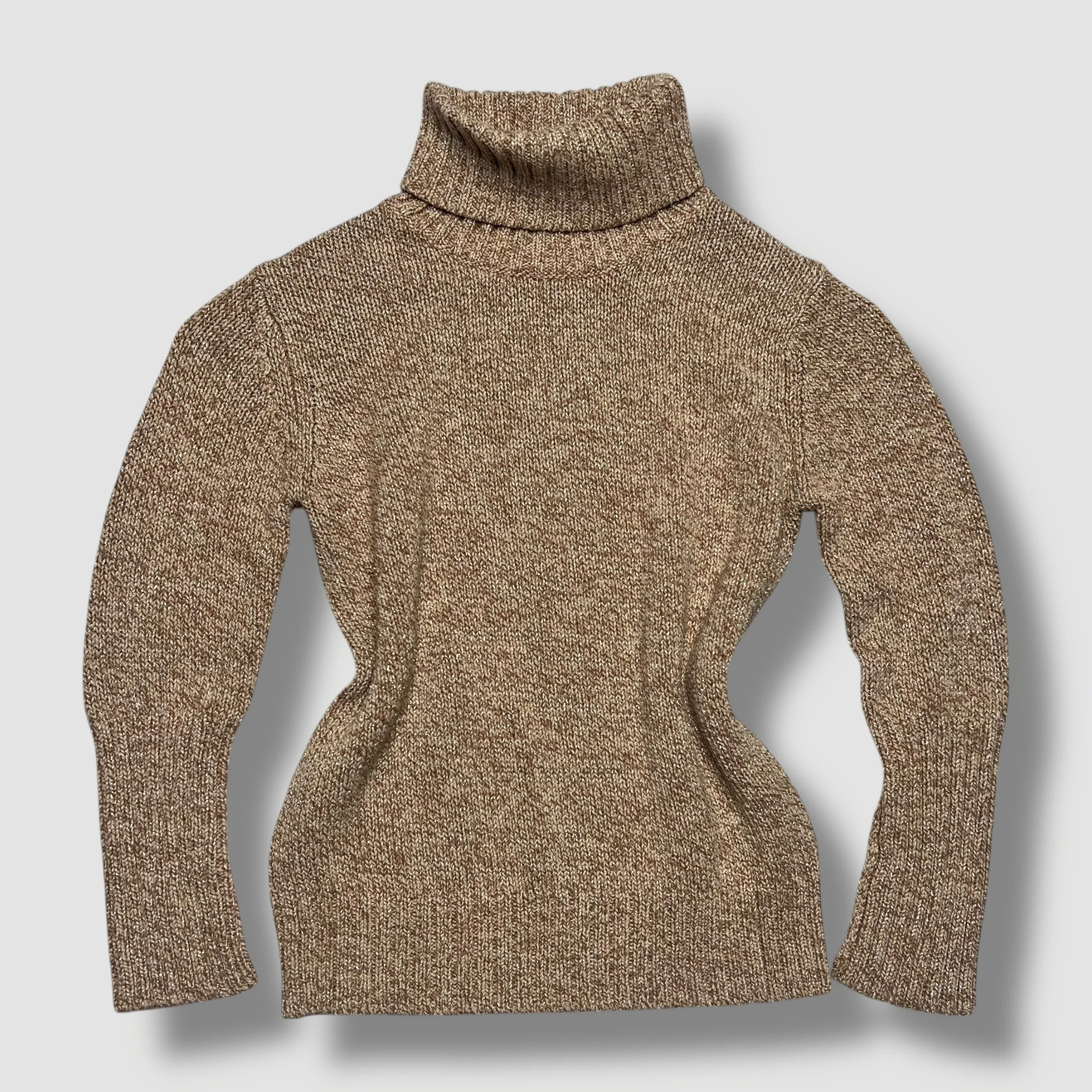 GAP Tan & Gold Sparkle Knit Sweater