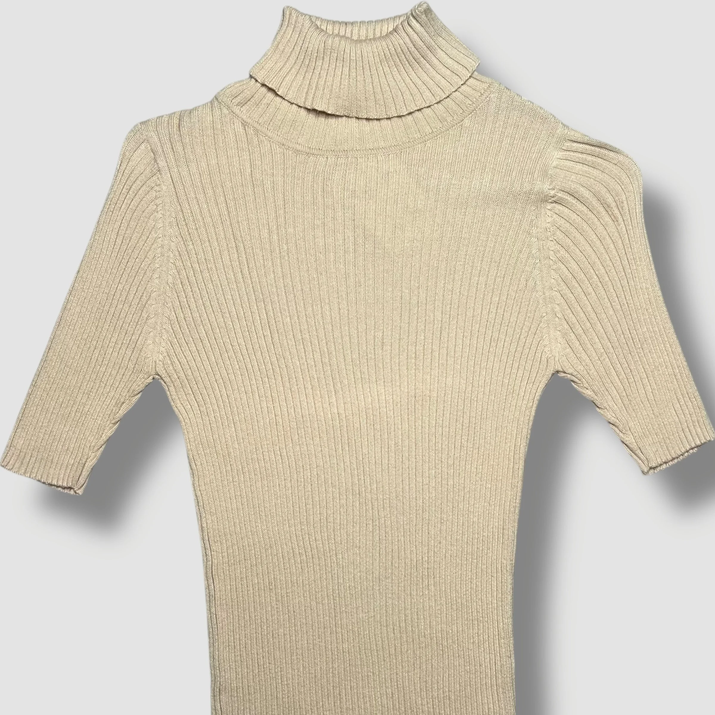 The Limited Knitwear Turtle Neck Short Sleeve Sweater