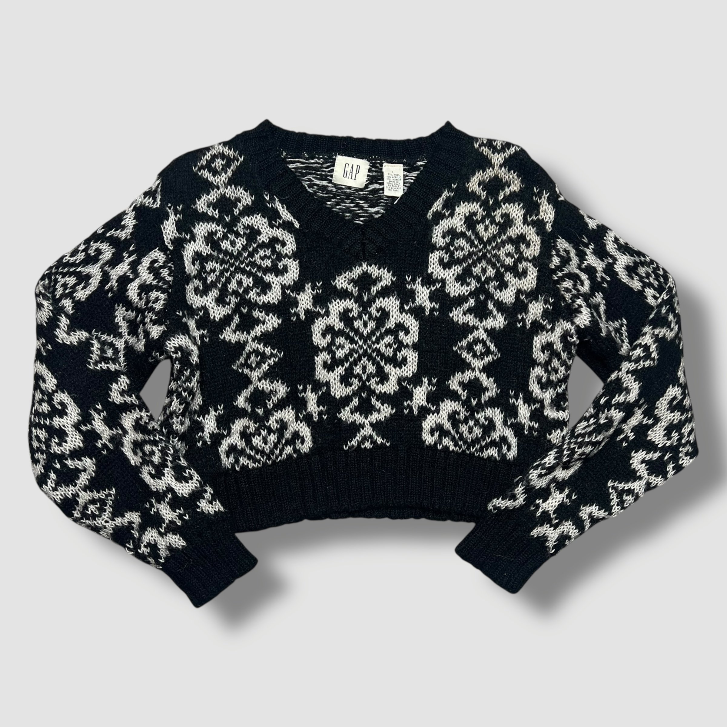 Gap Patterned Wool Blend Knit Sweater