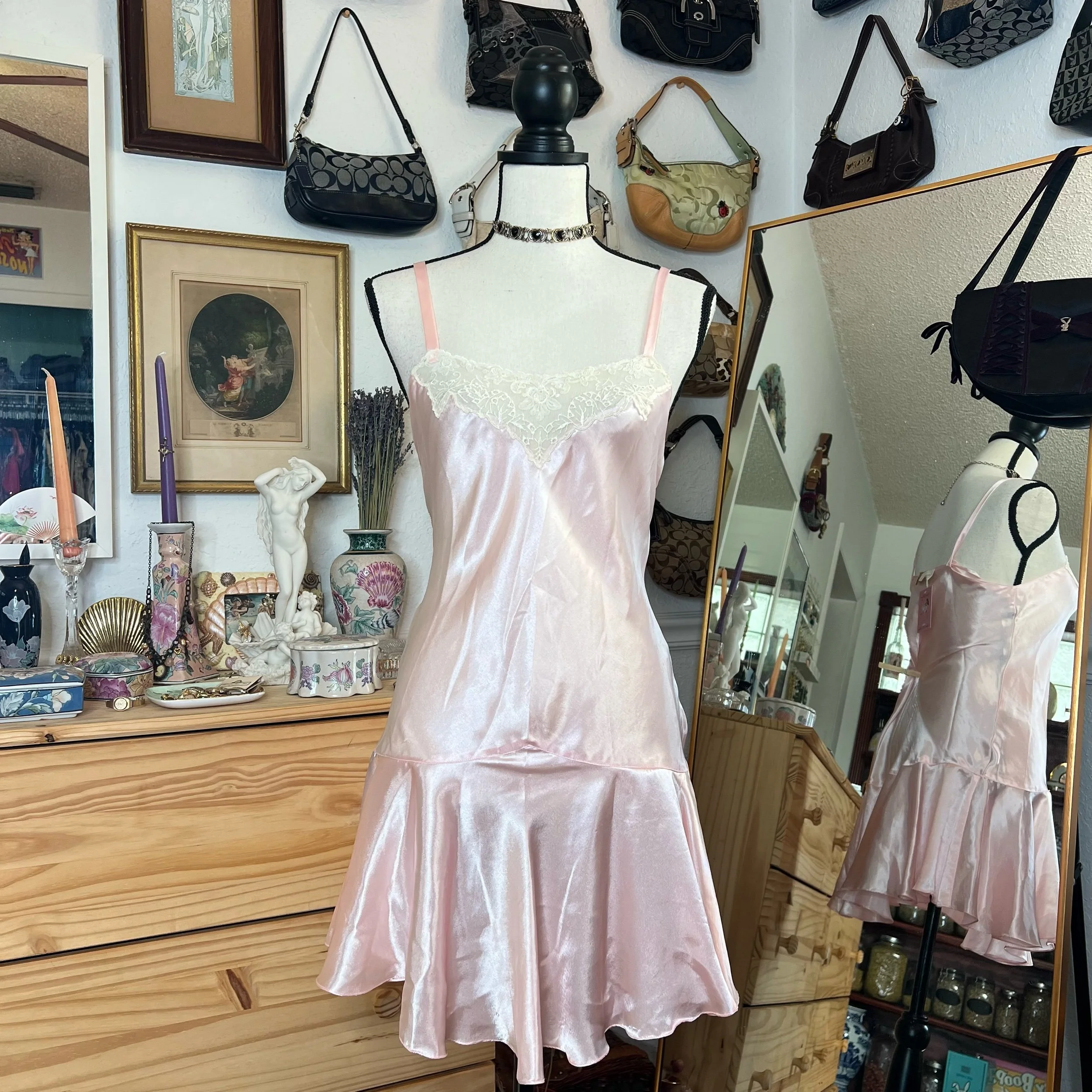 Victoria’s Secret Vintage Gold Label Baby Pink Slip Dress