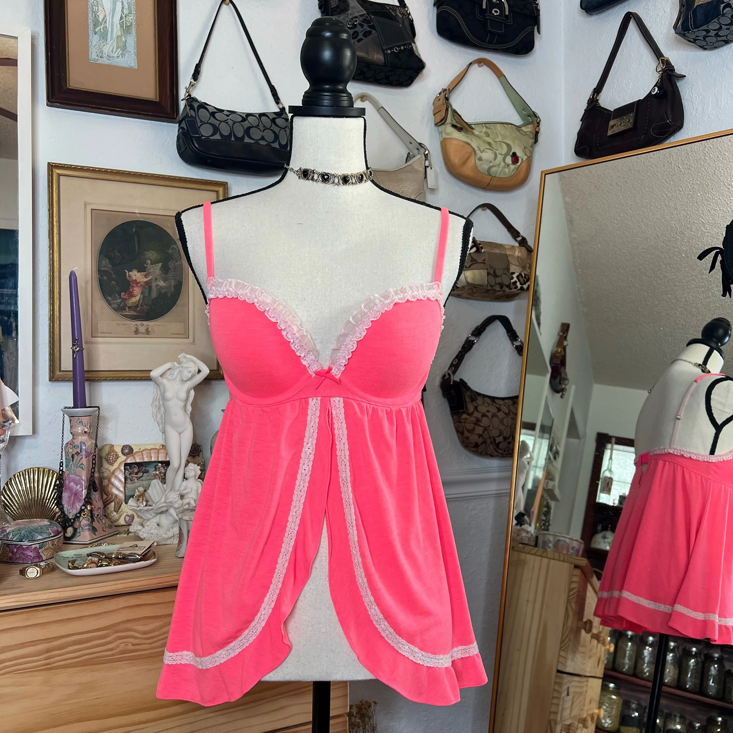 Victoria’s Secret Pink Lace Bustier Babydoll