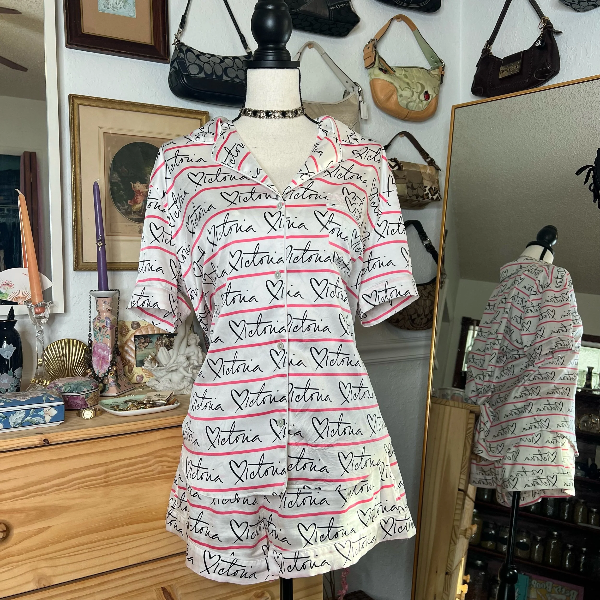 Victoria’s Secret Satin Heart Sleep Set