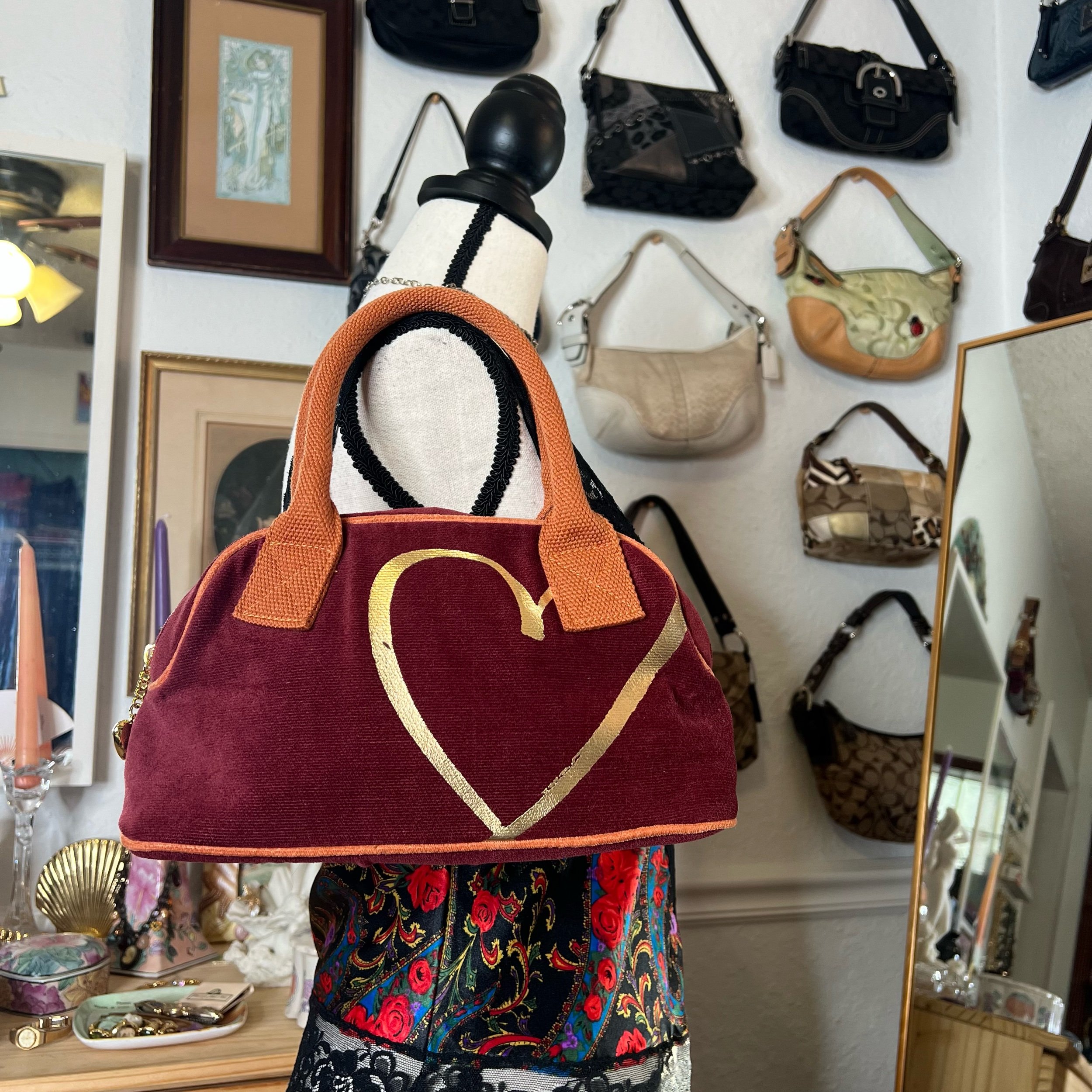 Victoria’s Secret Velour Heart Shoulder Bag