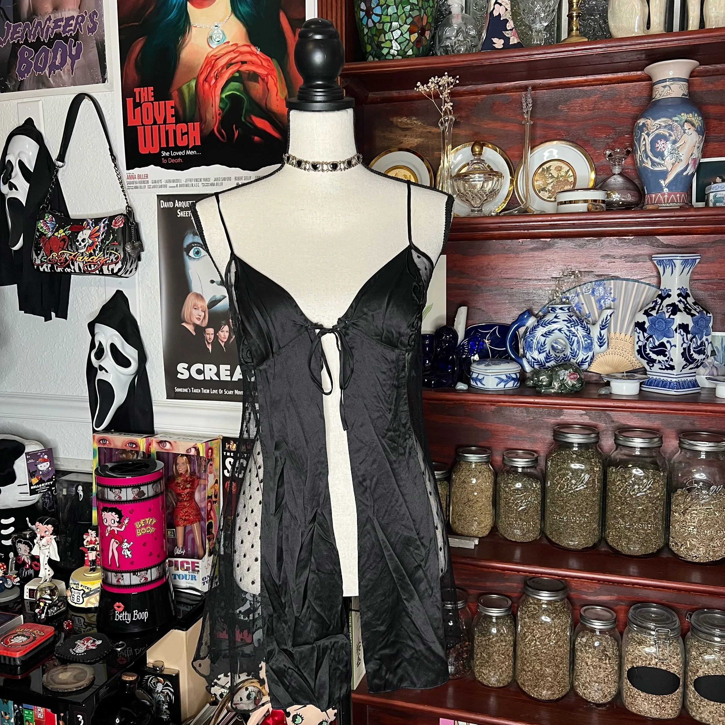 2000 Victoria’s Secret 100% Silk Tie-Front Lingerie Slip Dress