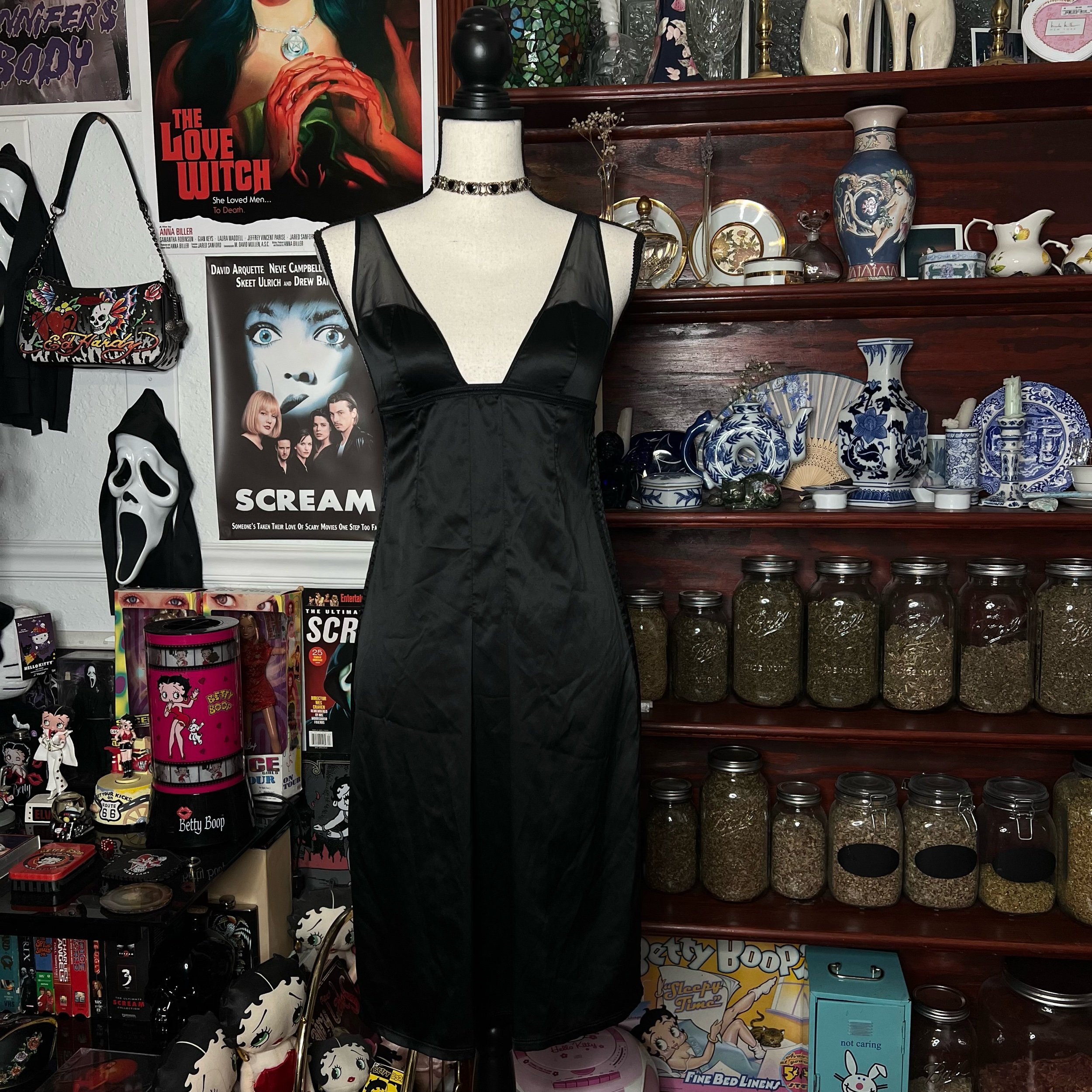 2006 Victoria’s Secret Very Sexy Satin Plunge Little Black Dress