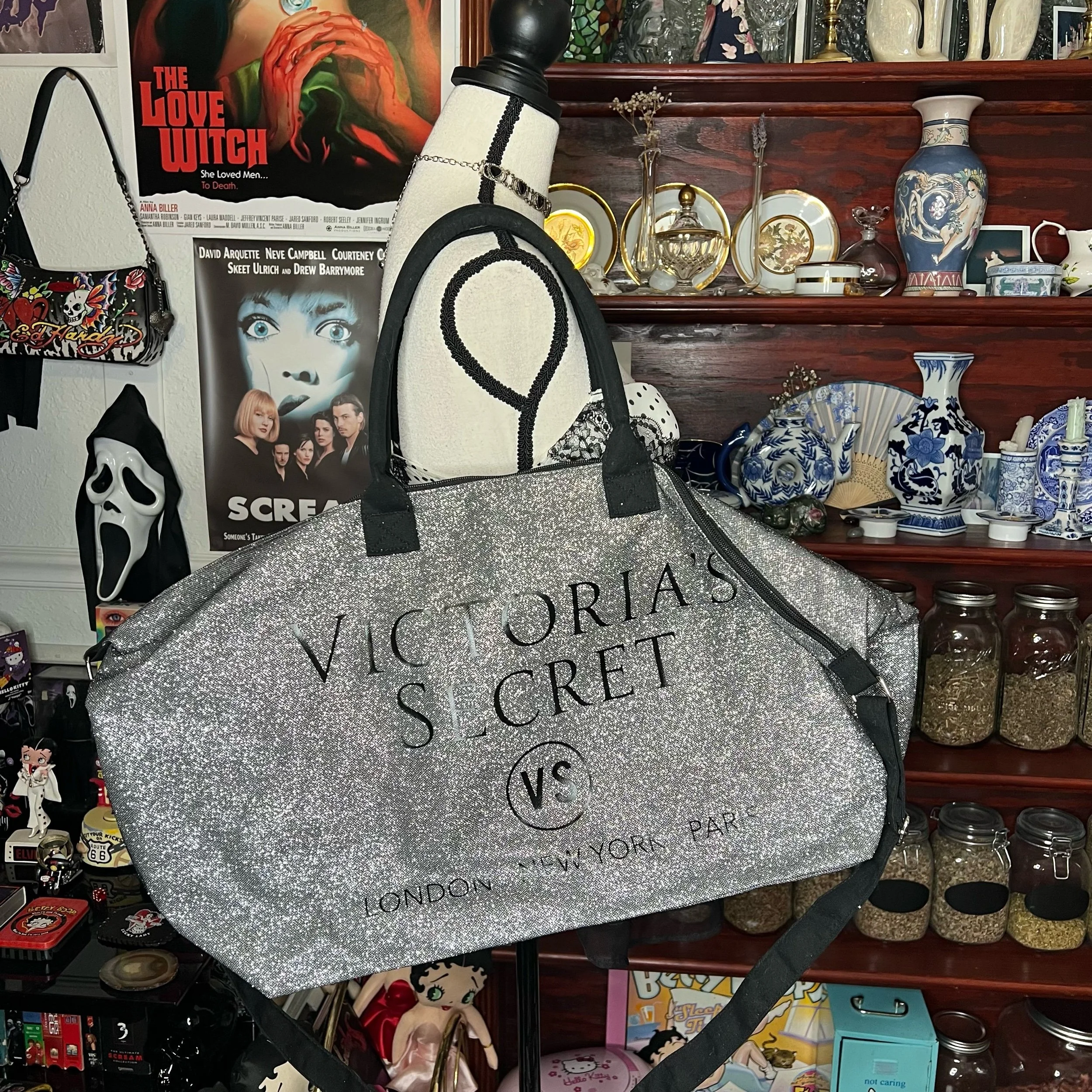 Victoria’s Secret Silver Sparkle Overnight Dufflebag