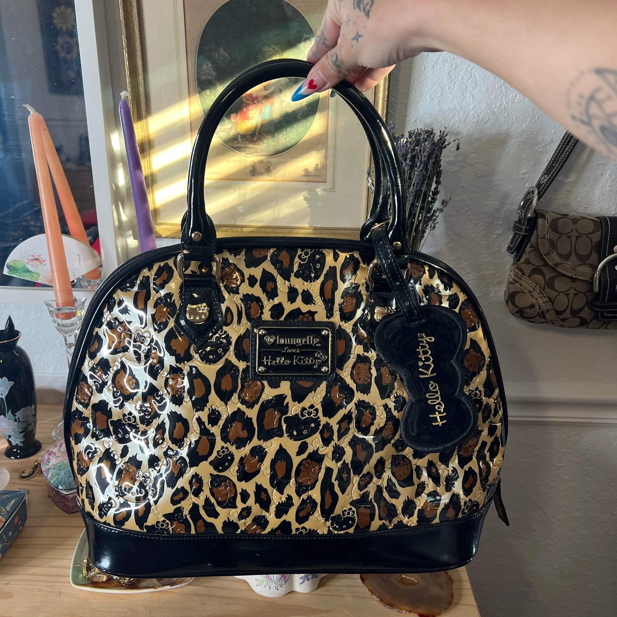 Hello Kitty Leopard Print Shoulder Bag