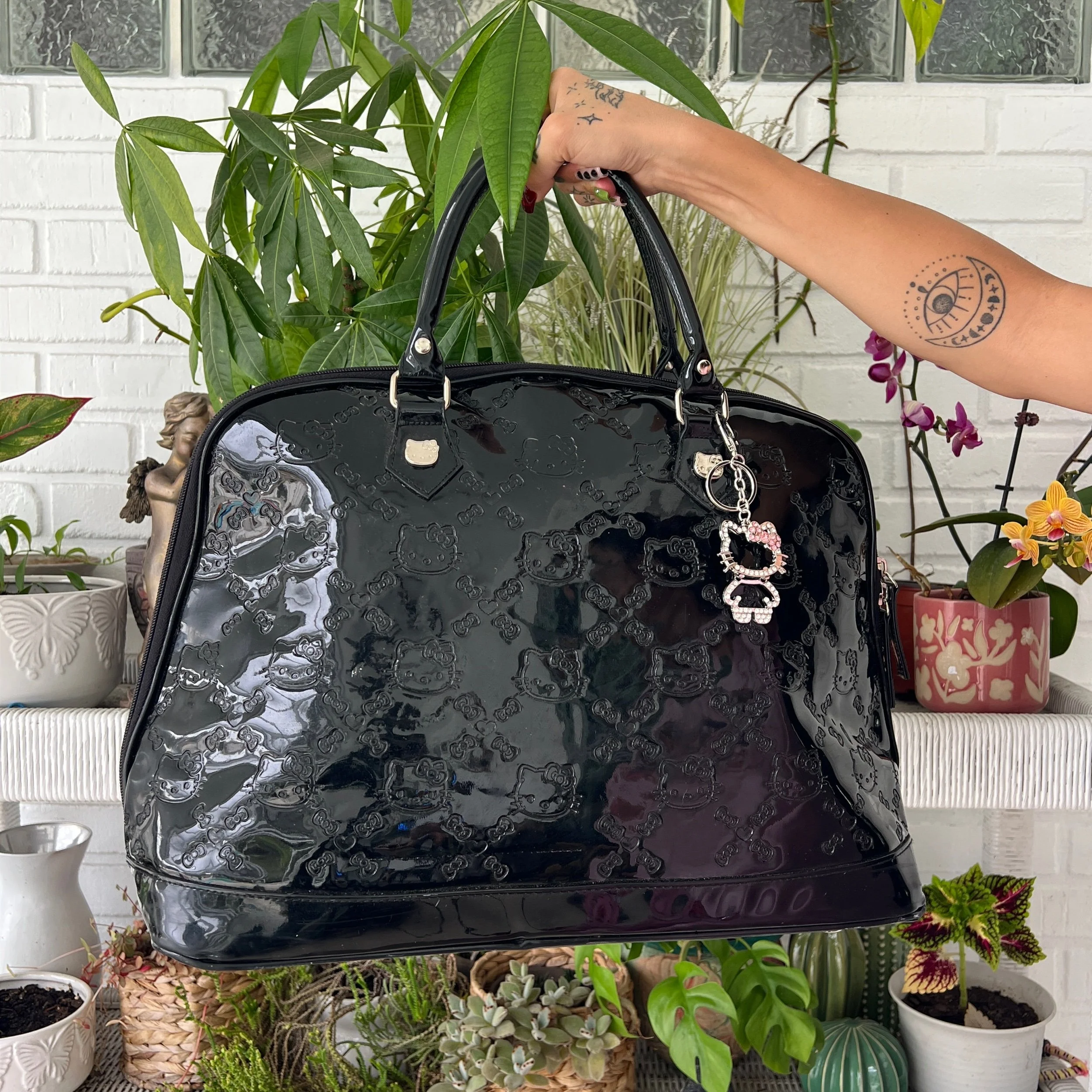 Hello Kitty Loungefly Black Extra Large Bowler Bag