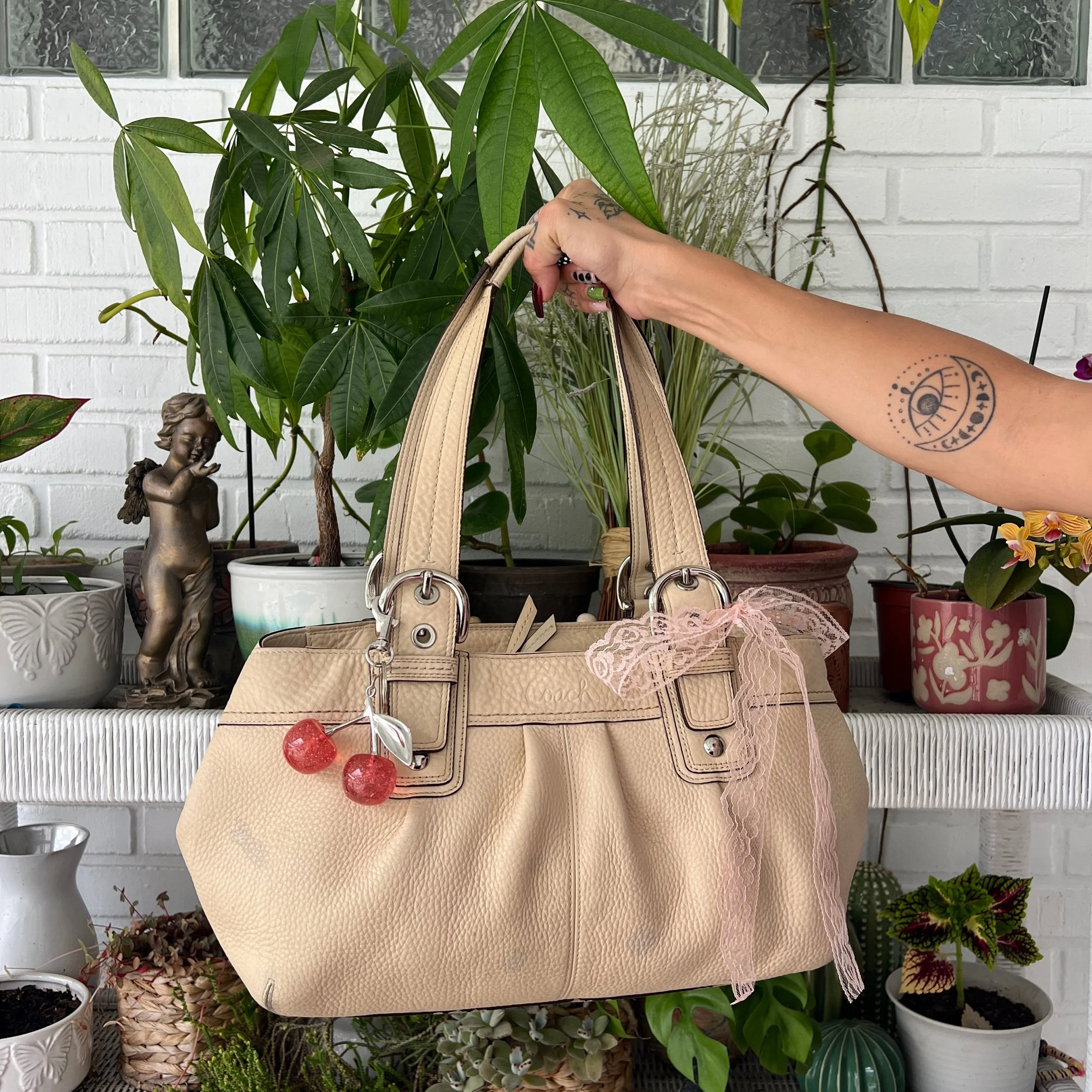 Coach Pebbled Leather Hobo Shoulder Bag