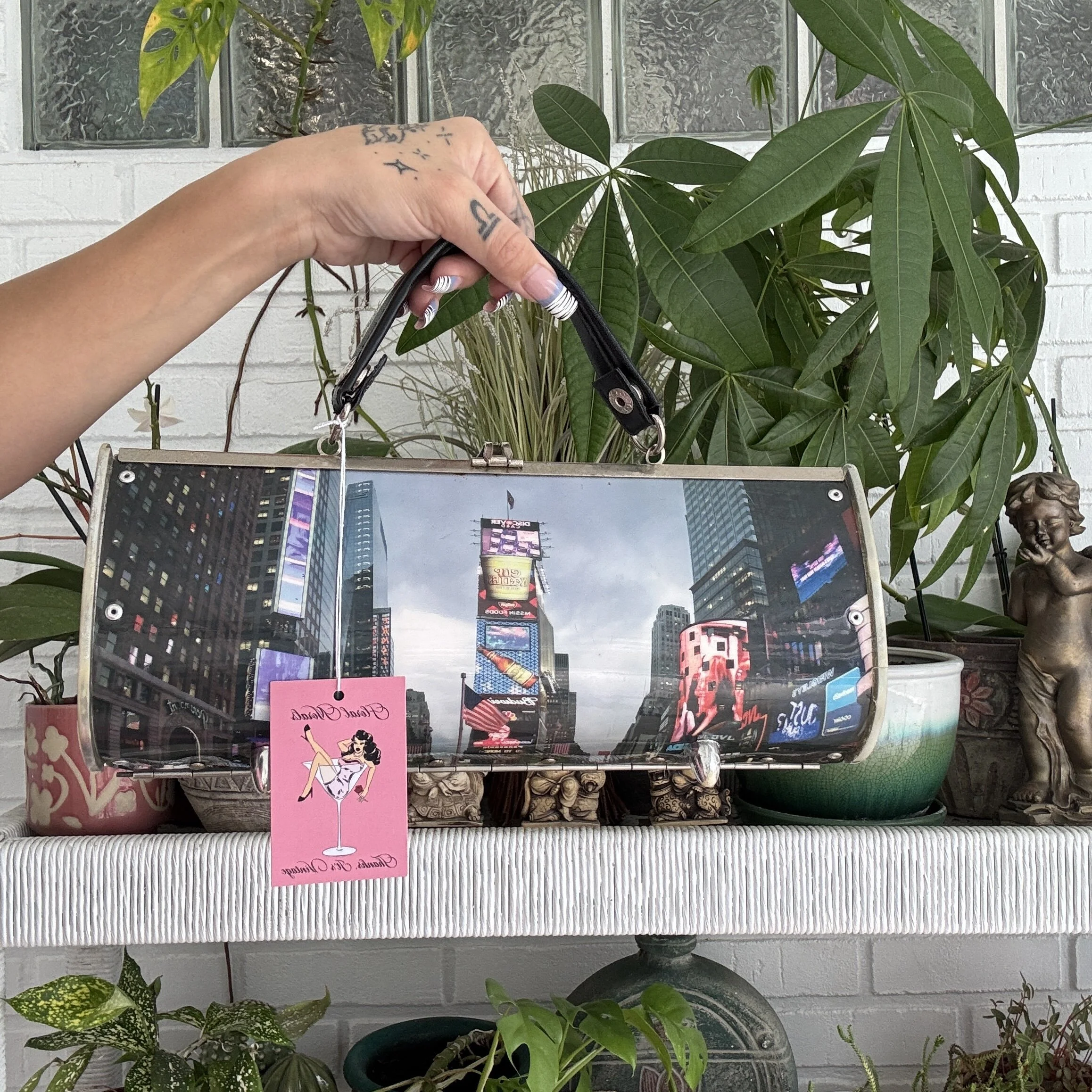 Y2K New York City Times Square Hard Case Clutch Purse