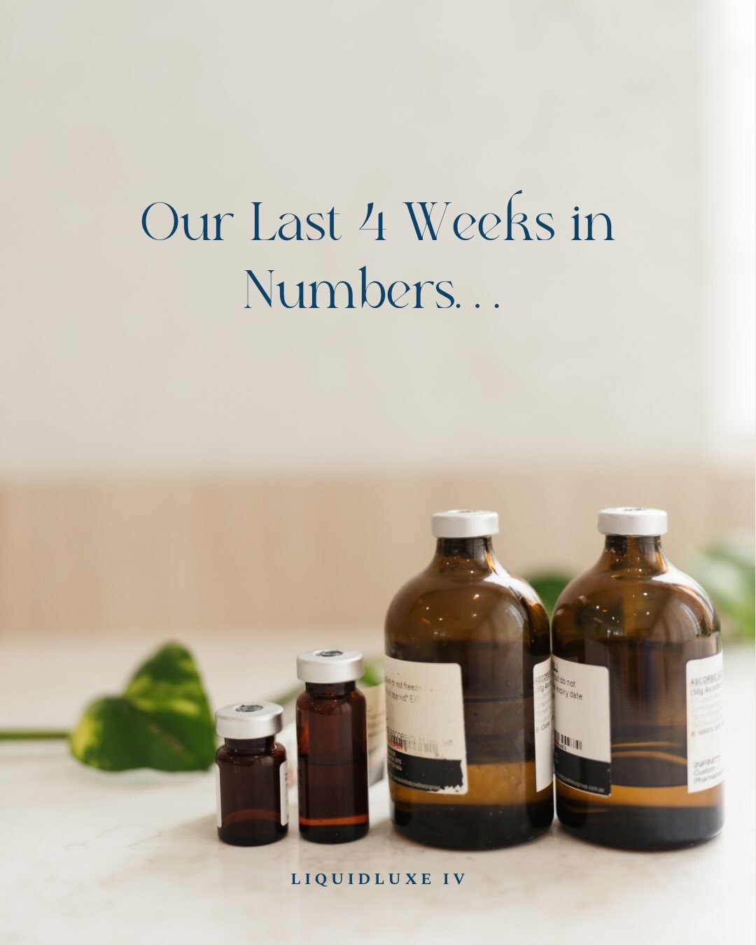 ✨ Our Last 4 Weeks in Numbers ✨

We&rsquo;re so grateful for every client who chooses Liquidluxe IV for their wellness journey. Here&rsquo;s a snapshot of our clientele over the past four weeks, as we often have people curious about the people we see