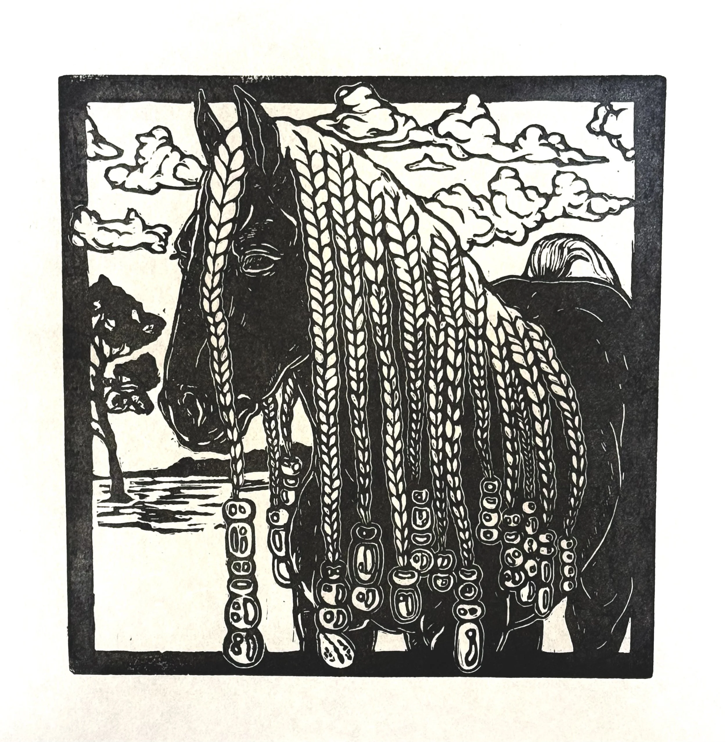 Look Don’t Touch, Linocut on Kozo, 2025