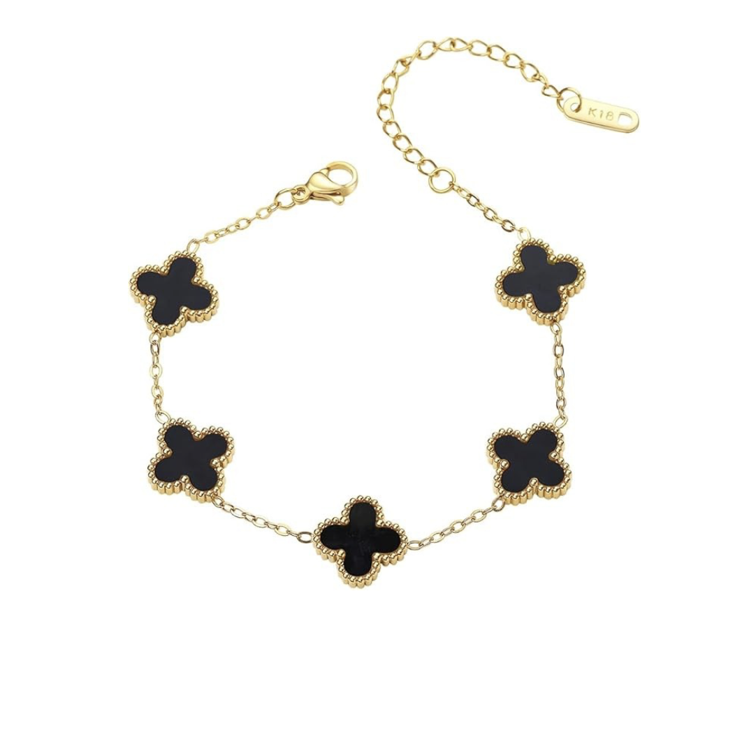 She's Lucky Black & Gold Bracelet