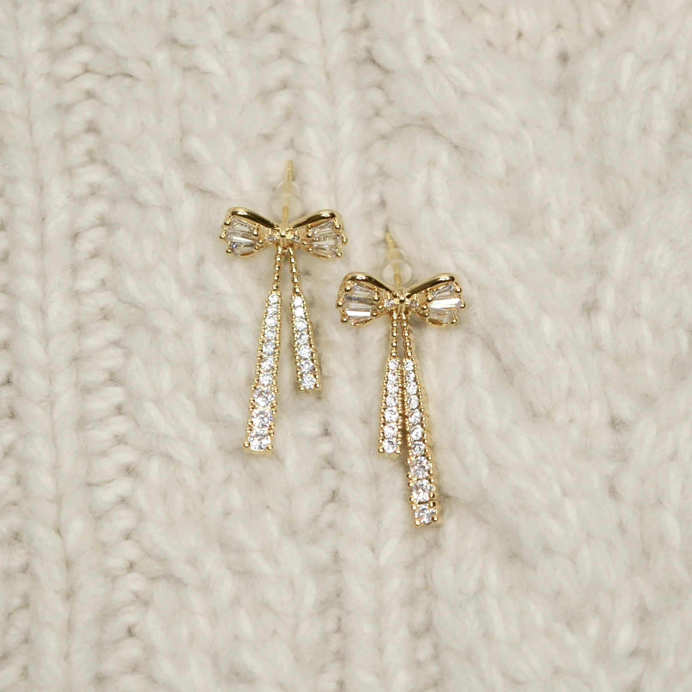 Gold Ribbon Earrings