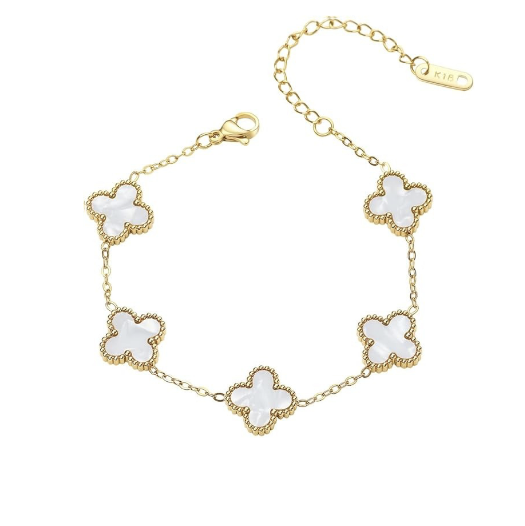 She's Lucky White & Gold Bracelet