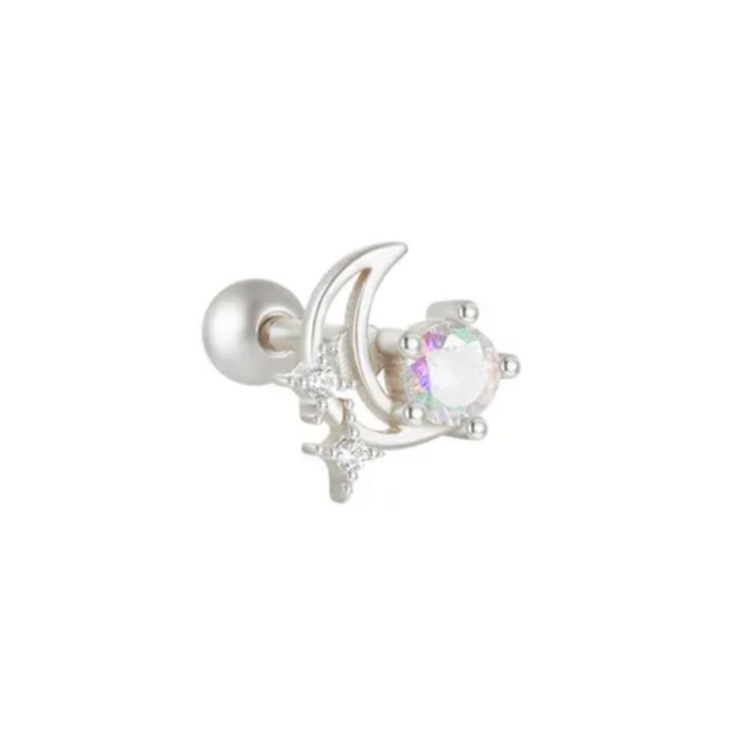 Moon Stud - Silver