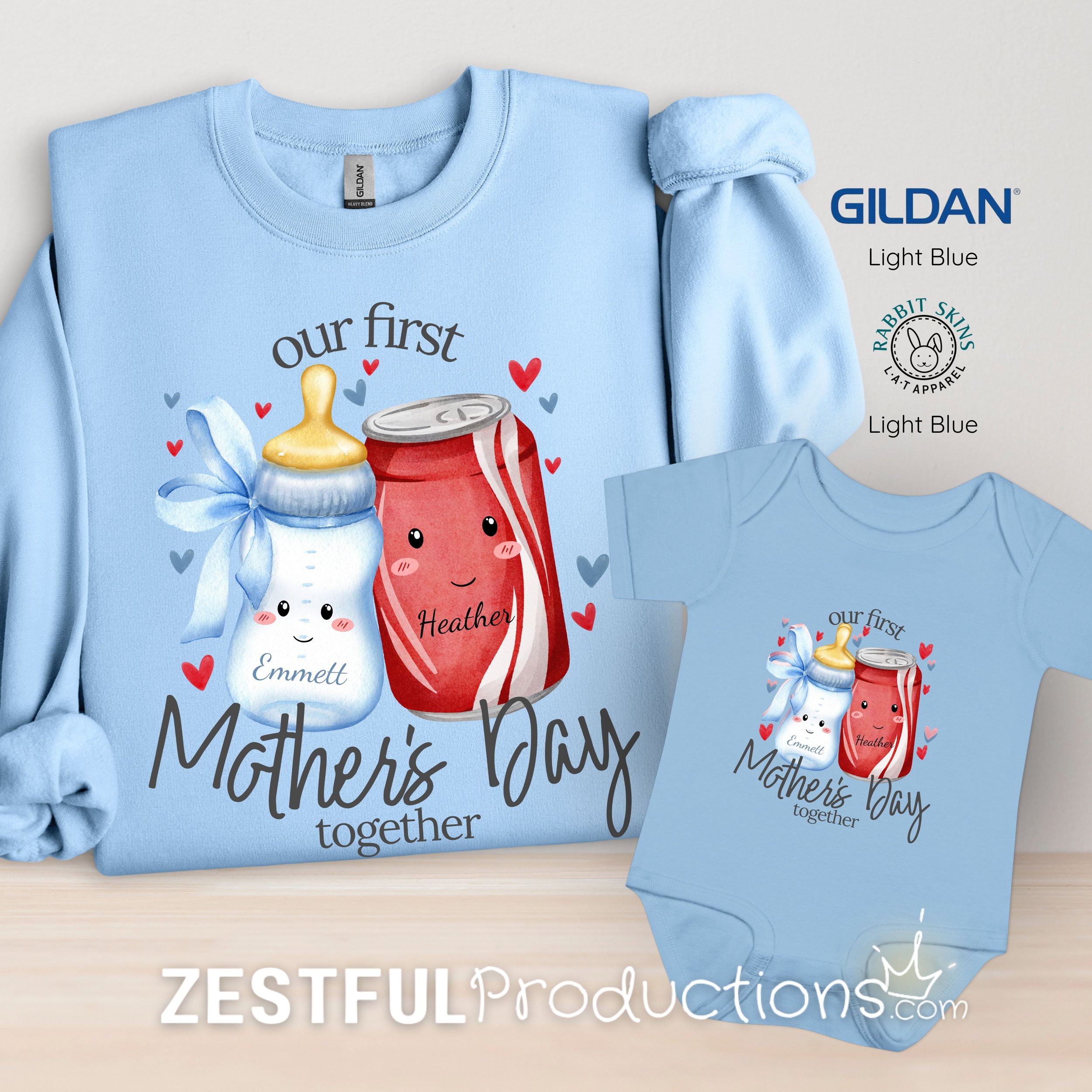 First Mother's Day Infant Bodysuit with Soda | Blue Bottle