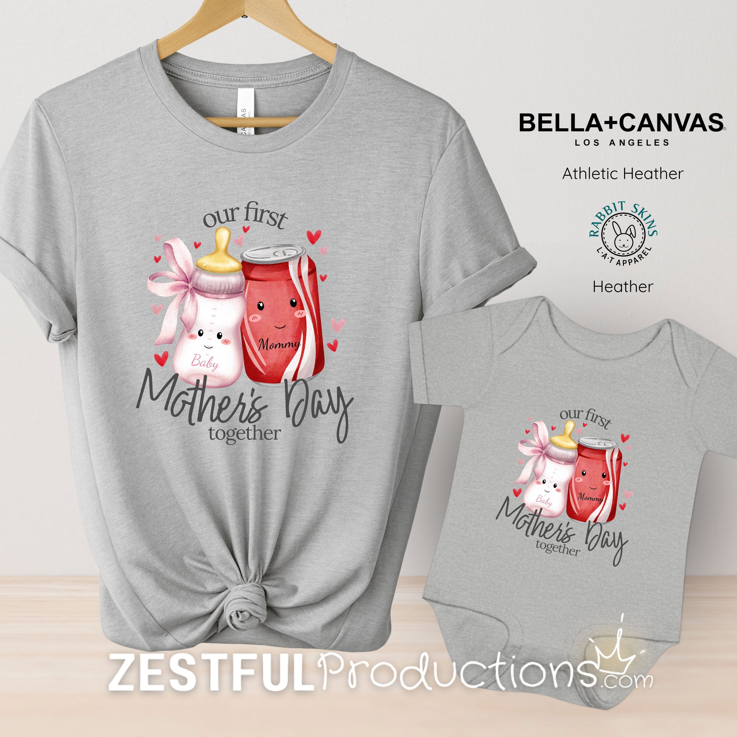 First Mother's Day Tee with Soda | Pink Bottle
