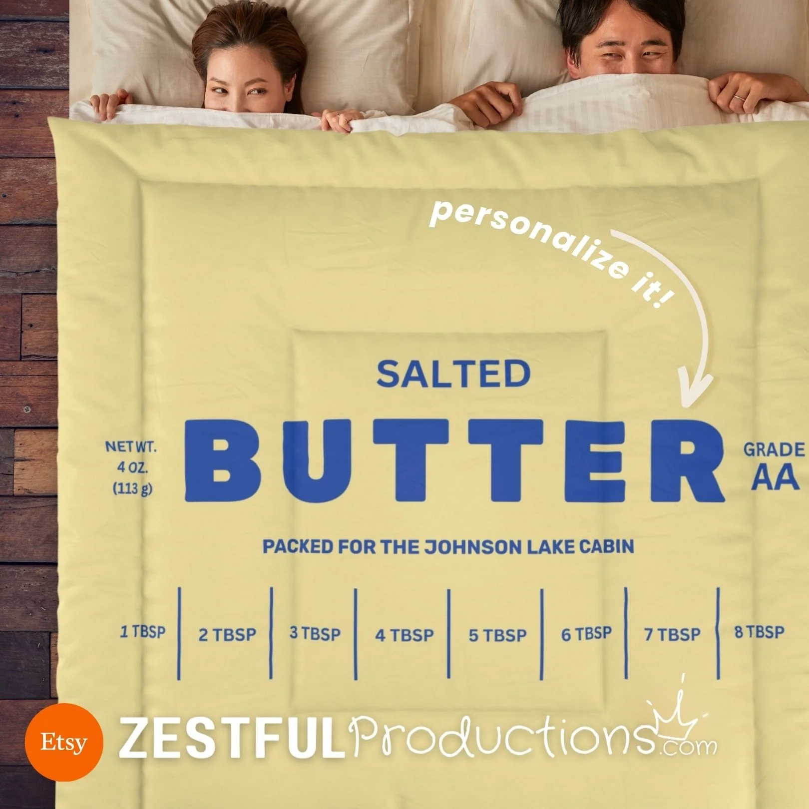 Salted Butter Comforter - 4 Sizes - Personalize It!