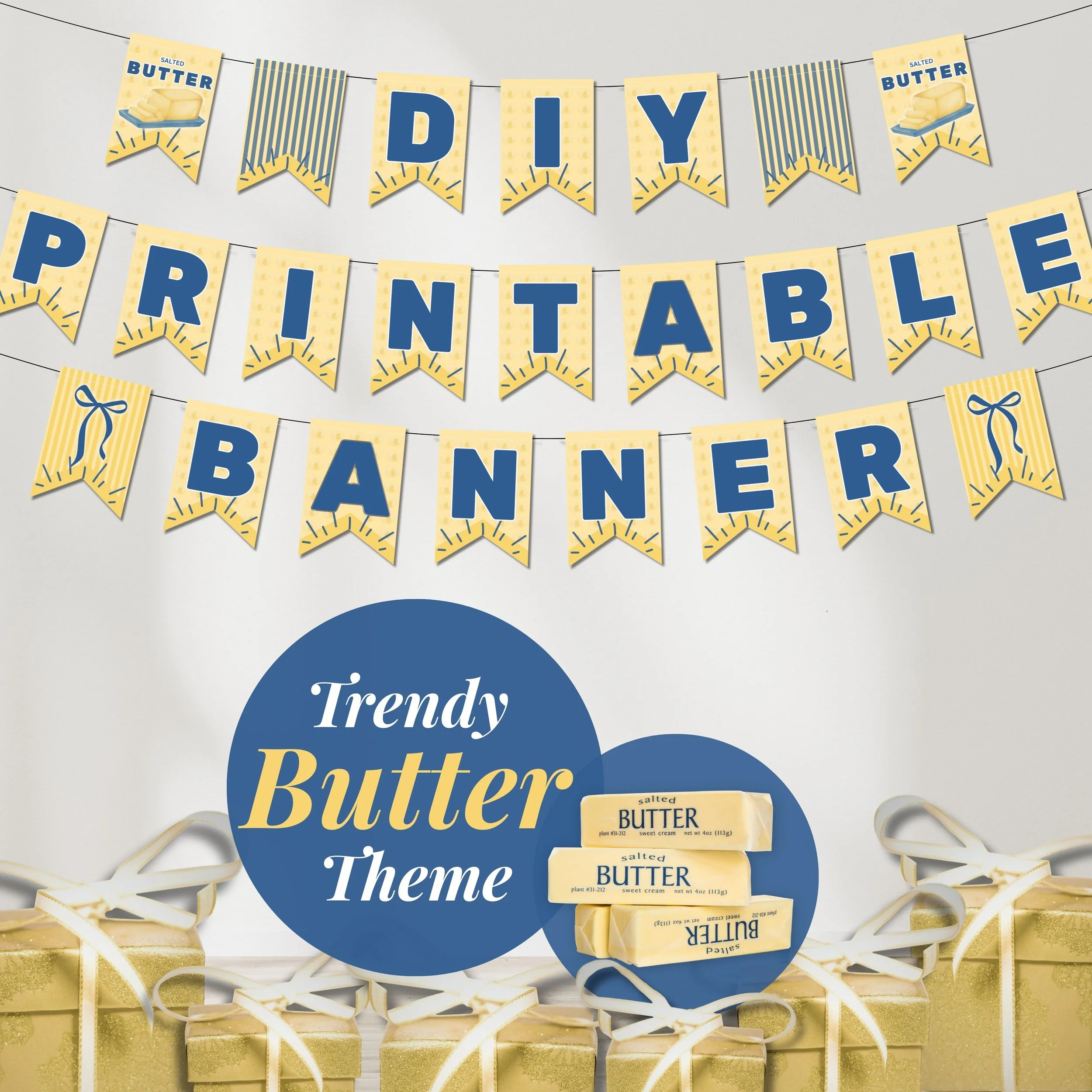 Printable DIY Event Banner Butter Theme