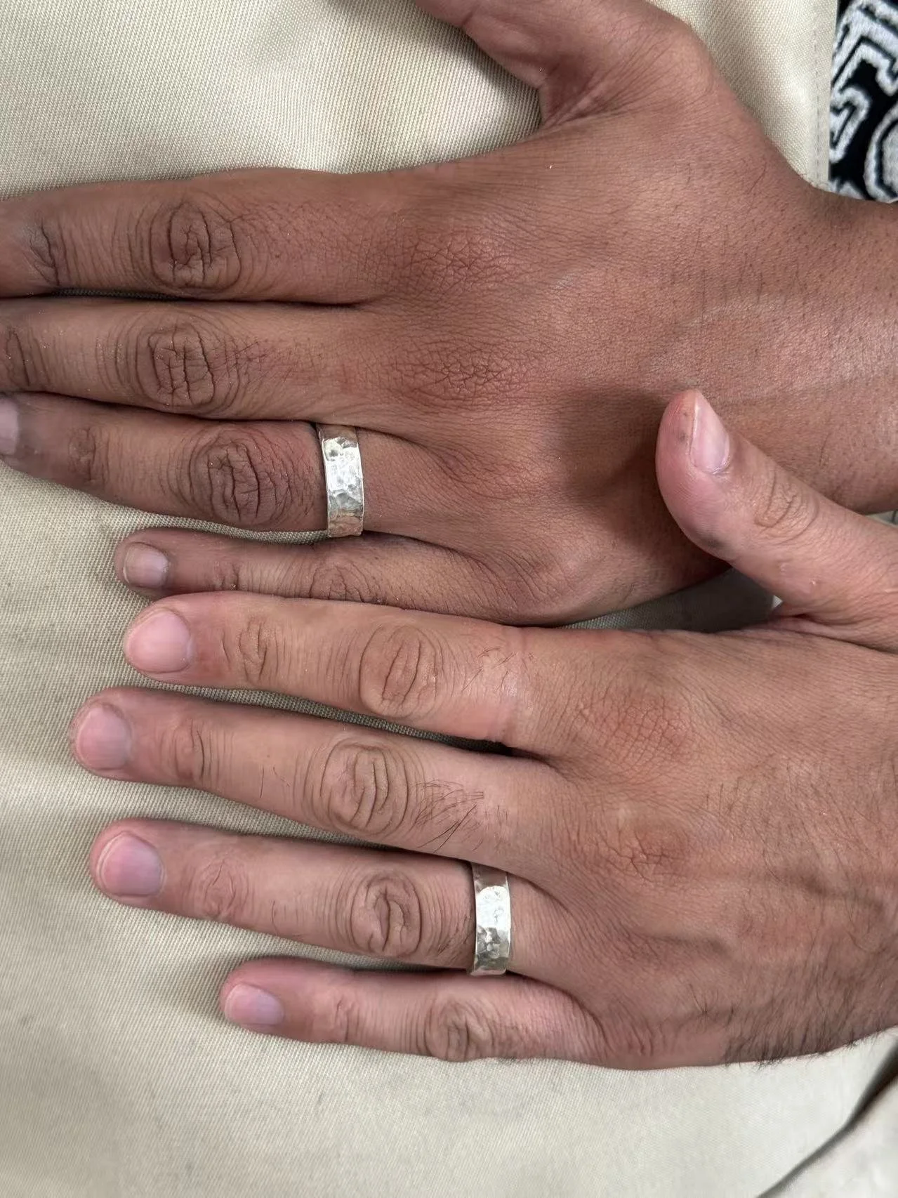 Hammer Pattern Rings(Added Thickness)$305/Pair