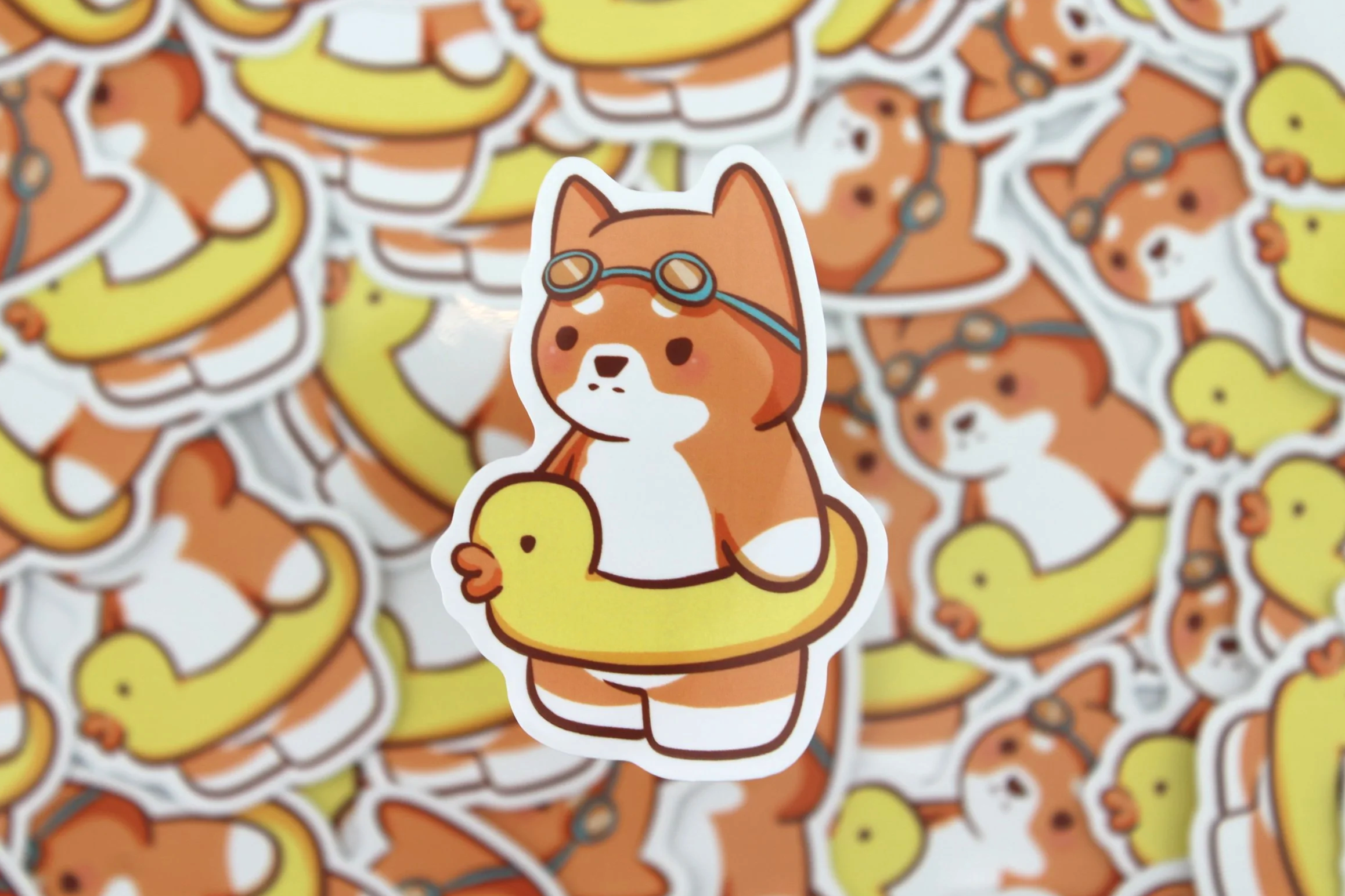 Ducky Float Doggy Sticker