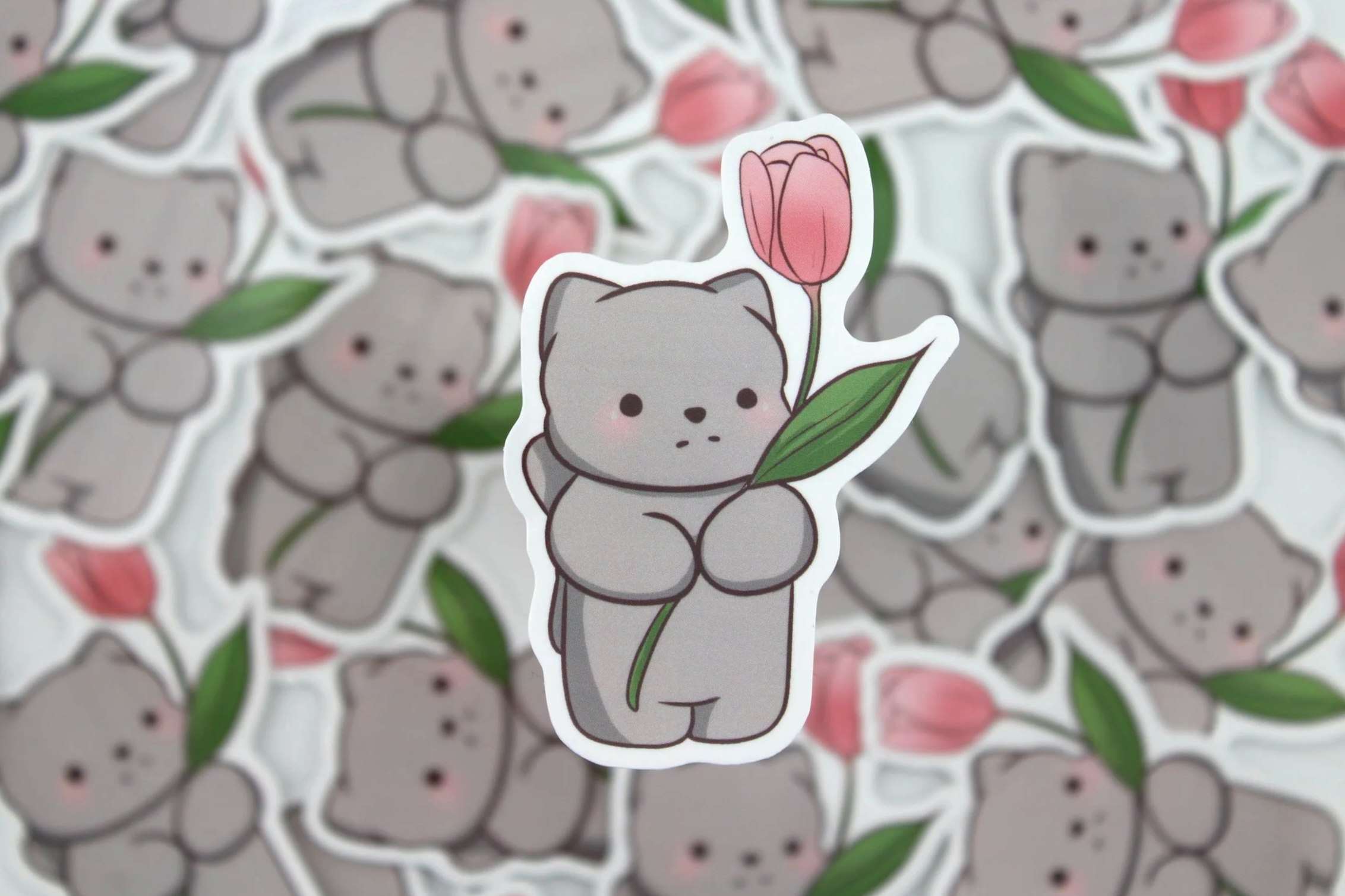 Tulip Kitty Sticker