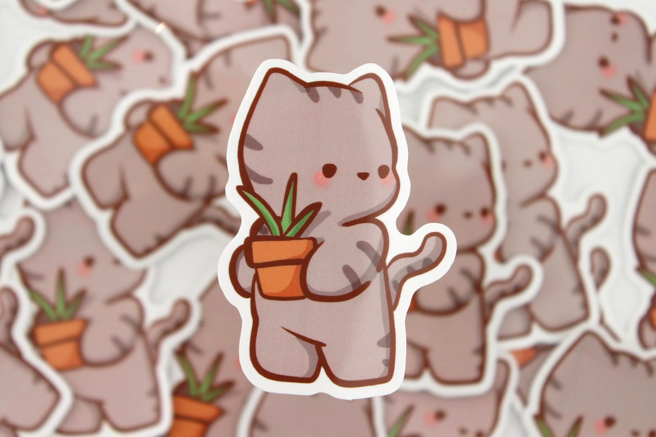 Plant Kitty Sticker