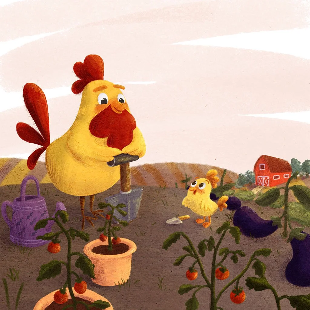 Single page illustration for Picture Book: The Farm