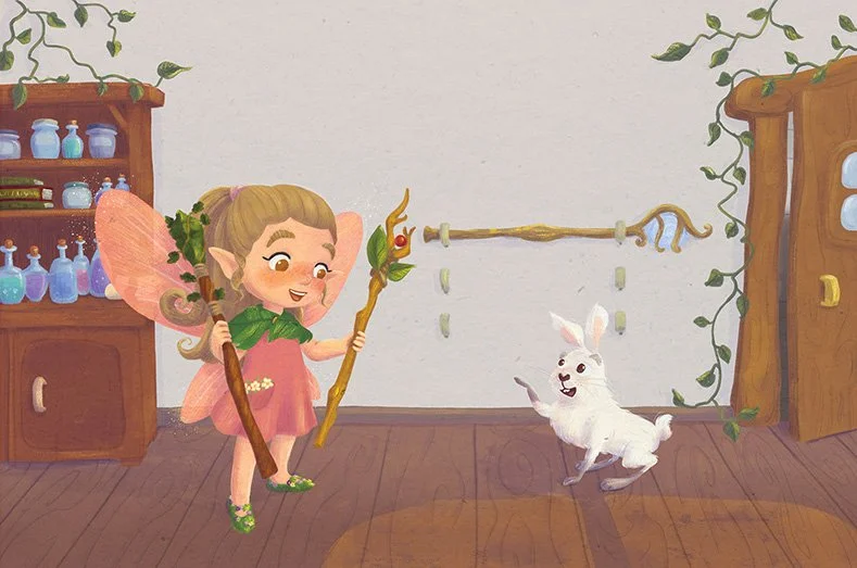 Full page illustration for Picture Book: The spring fairy