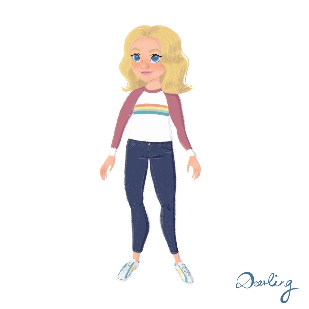 Character Design for Eleanor Shellstrop: 2D animation adaptation of The Good Place