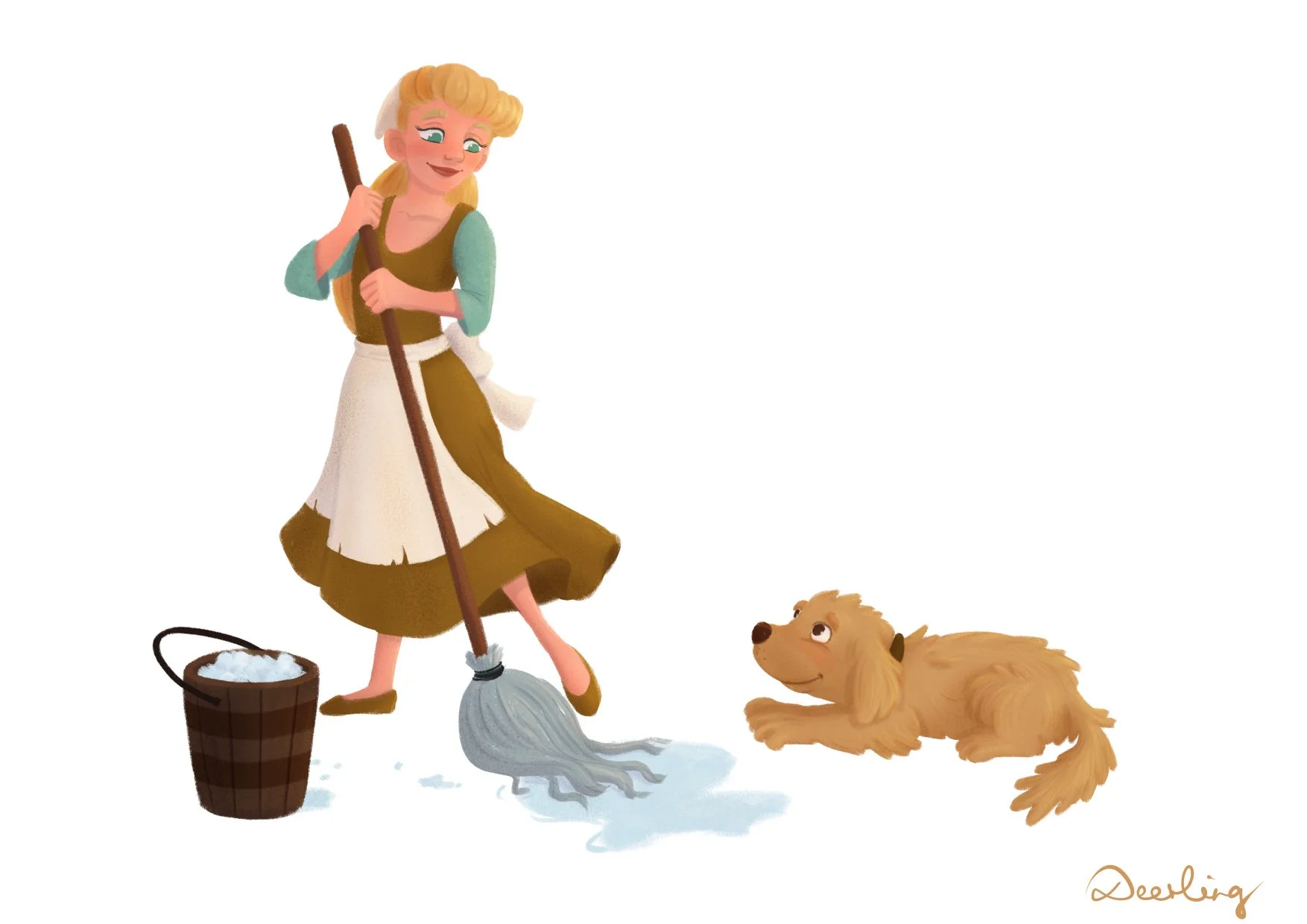 Picture Book Spot Illustration: Cinderella