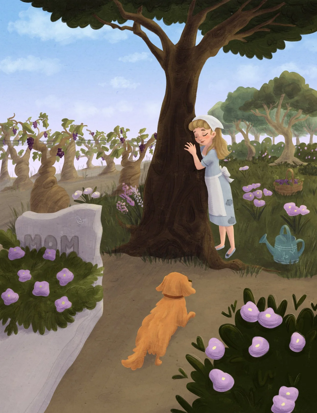 Full page illustration for Picture Book: Cinderella - Story Retelling