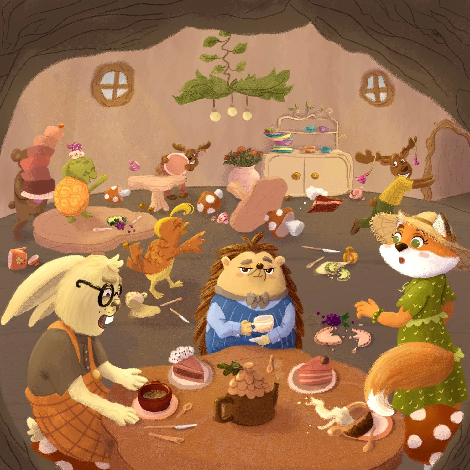 Picture Book Single Page Illustration: The Tea Party