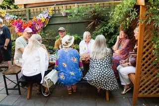 A group of Creative Eastbourne Memebers discuss their love of art with Printers Playhouse Trustees