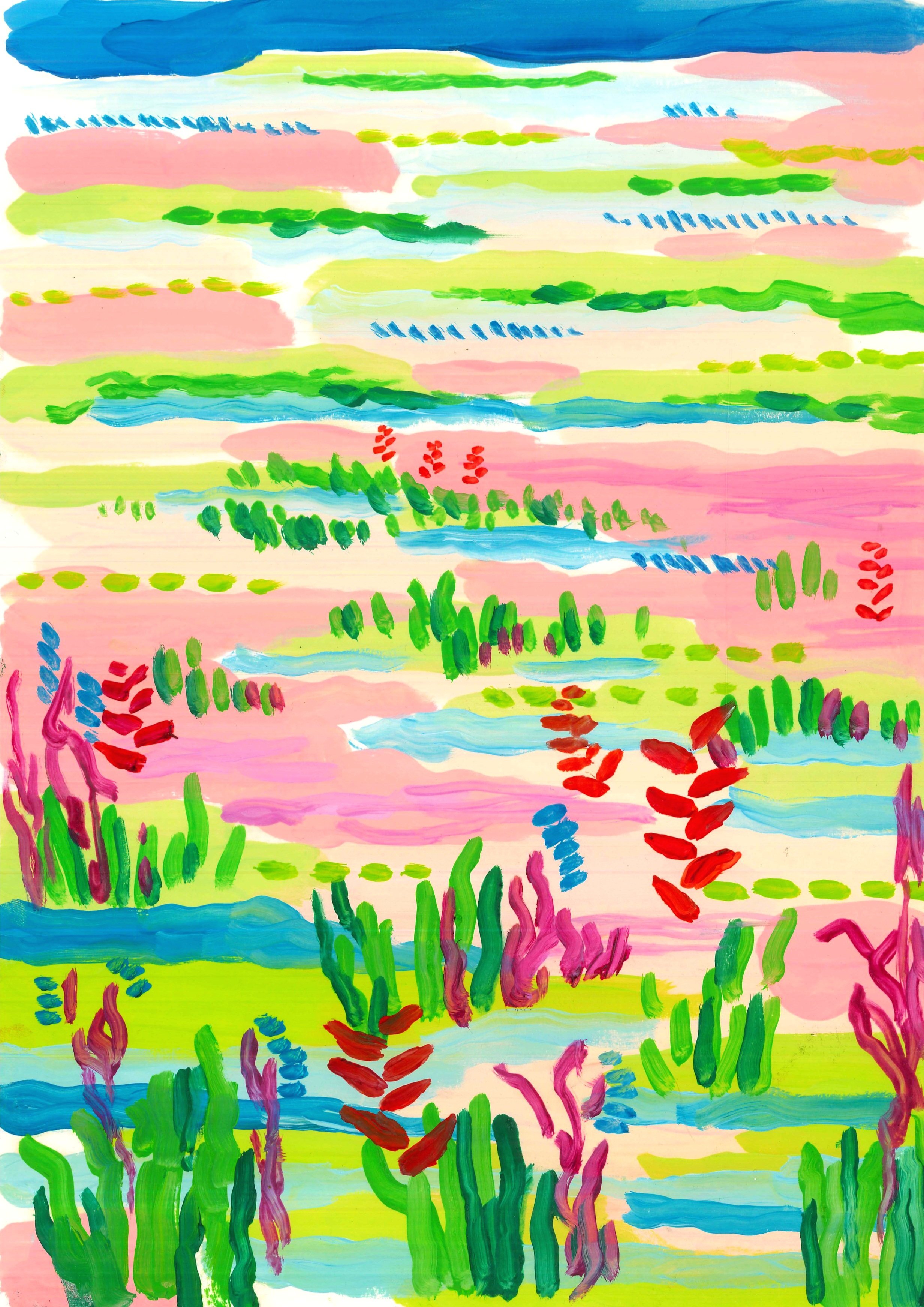 Rice Fields 2, Oil on paper, A4